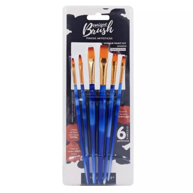 Kit Pinceis Lavados c/6 unidades Colors Collection